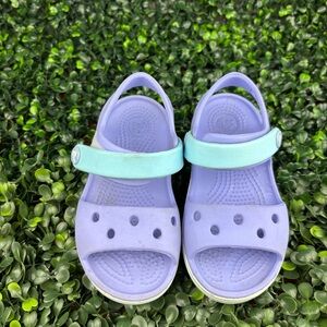 CROCS Kids Purple  Sandals With Velcro Strap Size 8 Kids